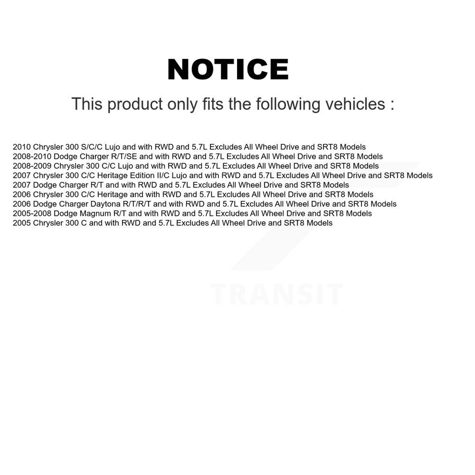 Front Complete Shock Assembly And TQ Link Kit For Dodge Charger Chrysler 300 Magnum Excludes All Wheel Drive SRT8 Models KSS-100850