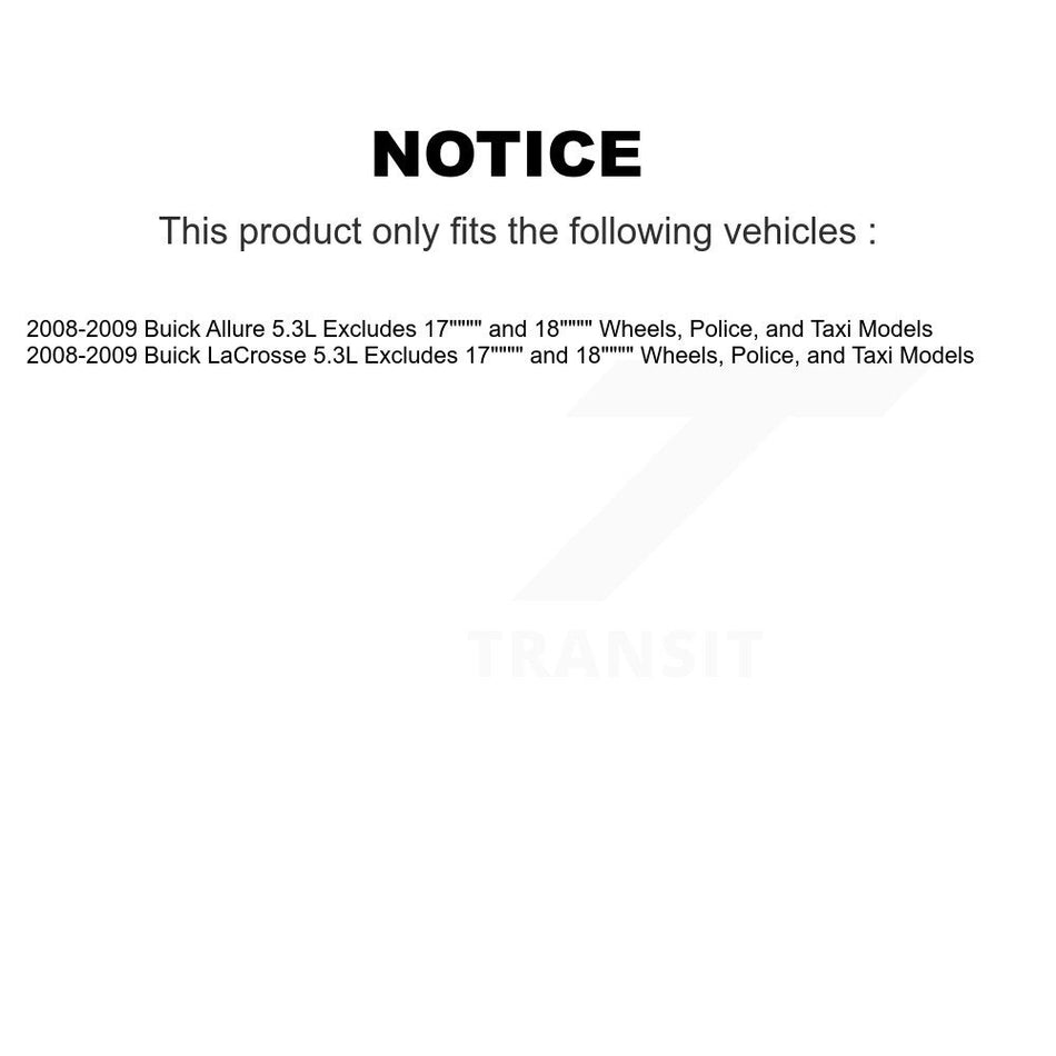 Front Control Arms And Complete Shock Tie Rods Link Sway Bar Suspension Kit (10Pc) For 2008-2009 Buick LaCrosse Allure Excludes 17" 18" Wheels Police Taxi Models 5.3L KSS-103941