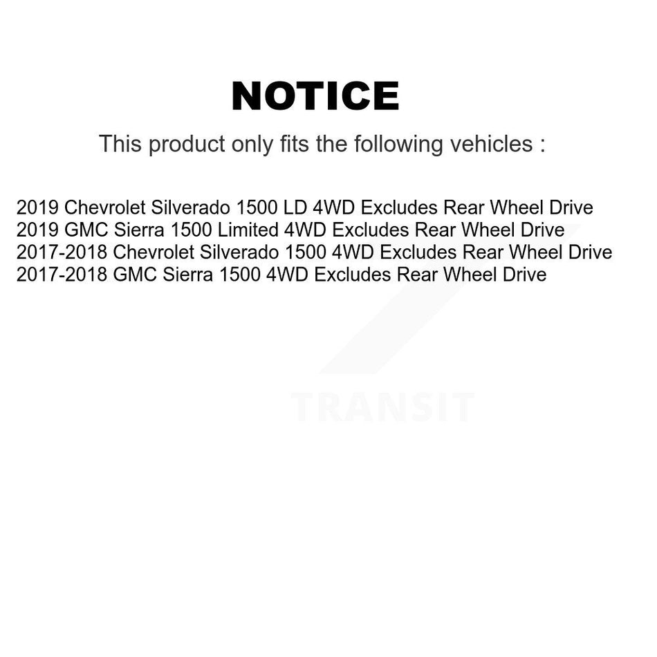 Front Control Arms & Complete Shock Tie Rods Link Sway Bar Kit (10Pc) For GMC Sierra 1500 KSS-104036
