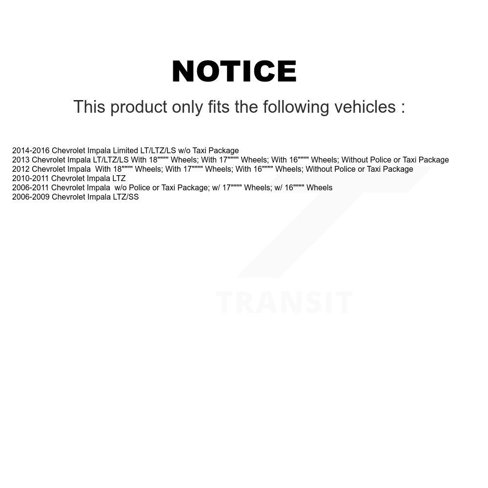Front Complete Shock Assembly And TQ Link Kit For Chevrolet Impala Limited KSS-104080