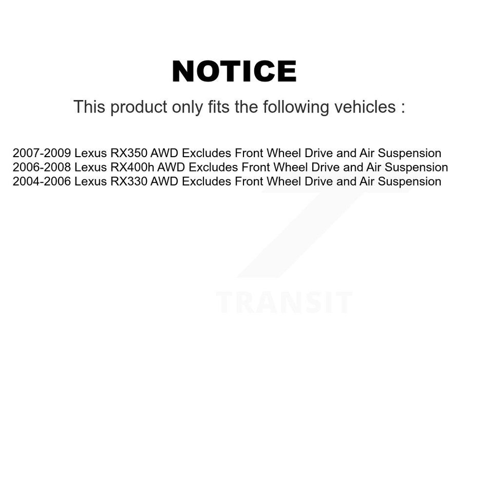 Front Complete Shock Assembly And TQ Link Kit For Lexus RX350 RX330 RX400h AWD KSS-104151