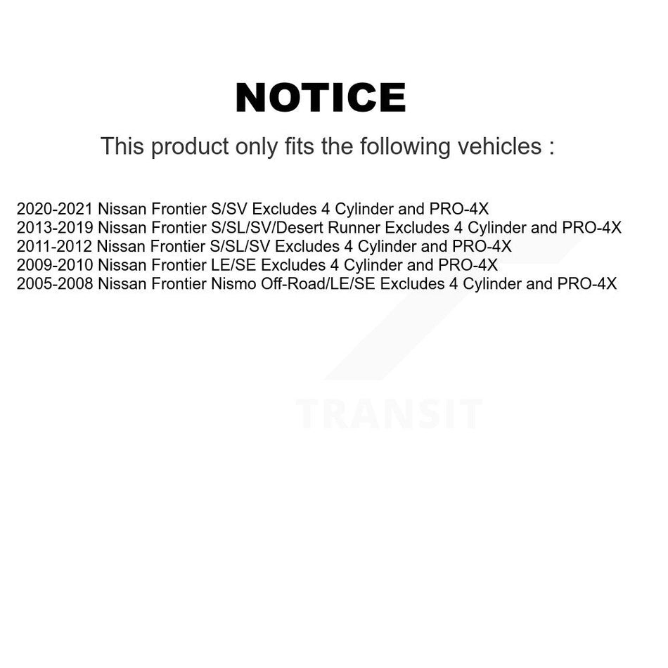 Front Left Shock Assembly And TOR Link Kit For Nissan Frontier Excludes 4 Cylinder PRO-4X KSS-104271