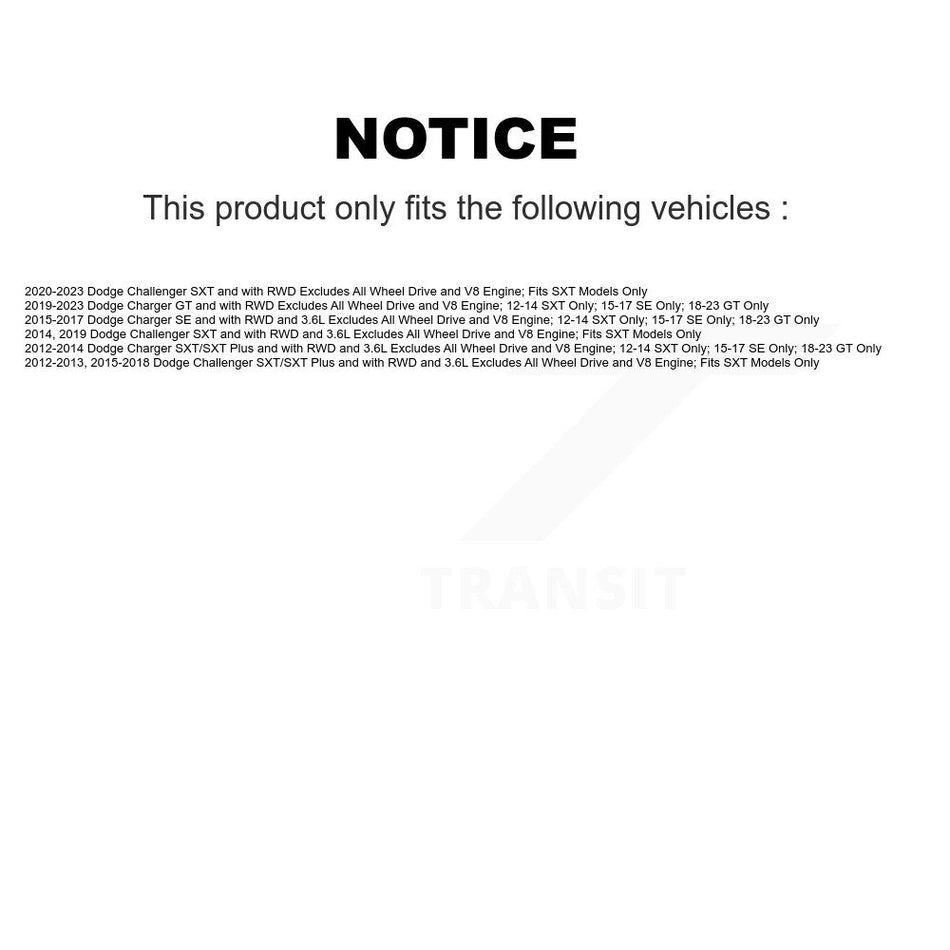 Front Right Complete Shock Assembly And TOR Link Kit For Dodge Charger Challenger KSS-104290