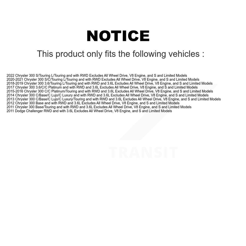 Front Right Complete Shock Assembly And TOR Link Kit For Chrysler 300 Dodge Challenger KSS-104291