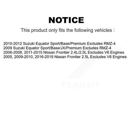 Front Right Complete Shock Assembly And TQ Link Kit For Nissan Frontier Suzuki Equator KSS-104371