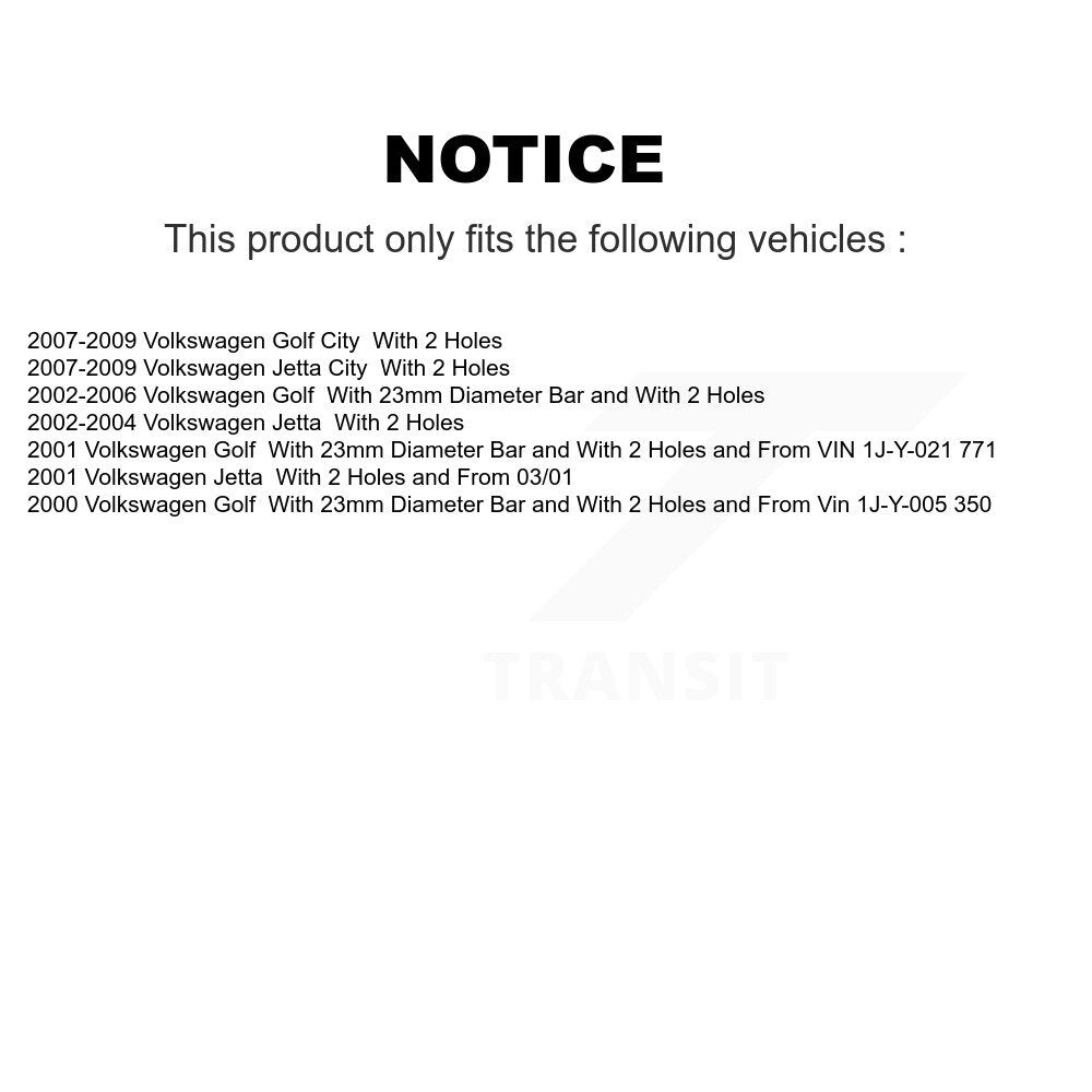 Front Complete Shock Assembly And TOR Link Kit For Volkswagen Jetta Golf City KSS-104378