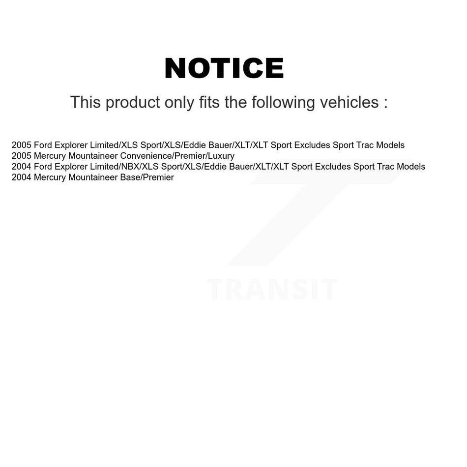 Front Complete Shock Assembly And TOR Link Kit For Ford Explorer Mercury Mountaineer KSS-104389