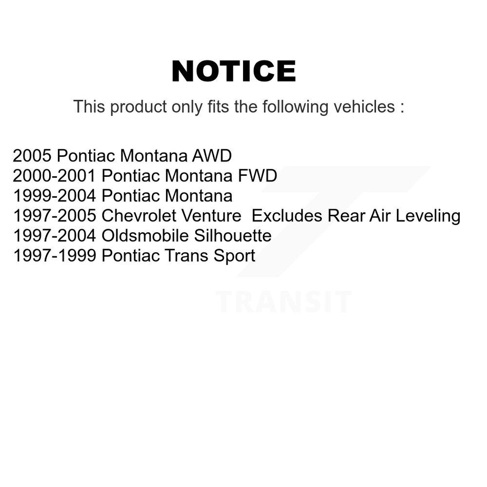 Front Shock Assembly TOR Link Kit For Pontiac Montana Chevrolet Venture Oldsmobile Trans KSS-104437