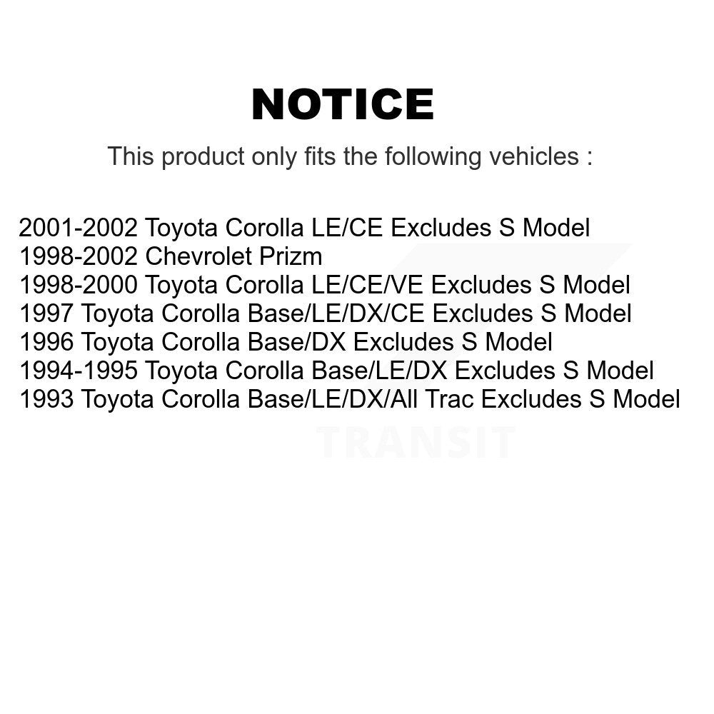 Front Left Complete Shock Assembly And TQ Link Kit For Toyota Corolla Chevrolet Prizm KSS-104510