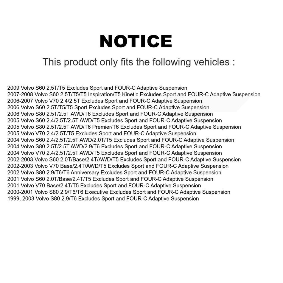 Front Left Complete Shock Assembly And TOR Link Kit For Volvo S60 V70 S80 KSS-104740