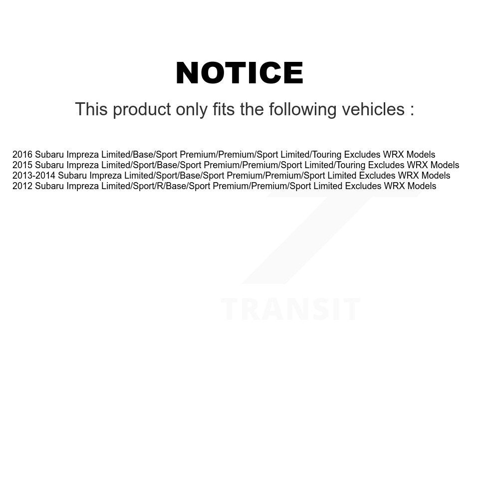 Front Right Complete Shock Assembly & TQ Link Kit For Subaru Impreza Excludes WRX Models KSS-104920