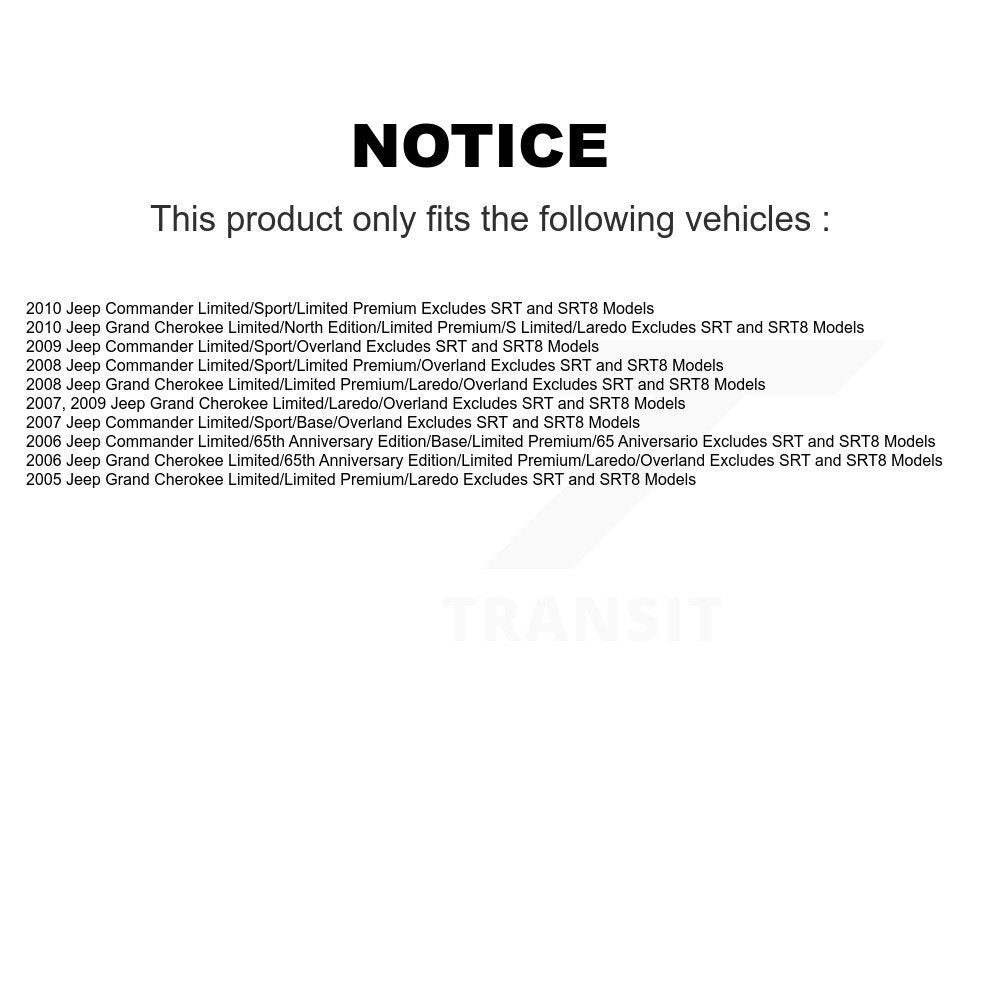 Front Right Complete Shock Assembly And TOR Link Kit For Jeep Grand Cherokee Commander KSS-105115