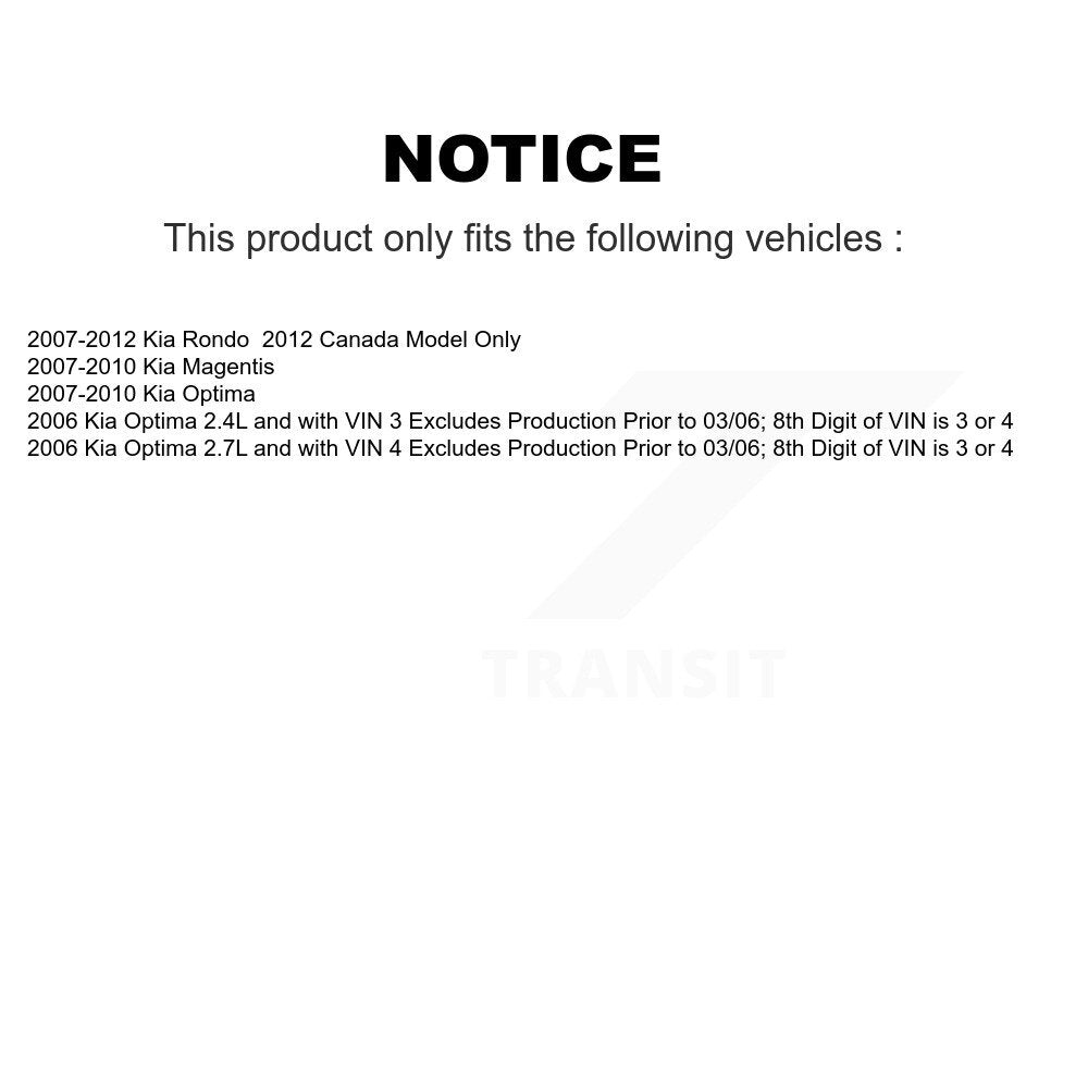 Front Right Complete Shock Assembly And TOR Link Kit For Kia Rondo Optima Magentis KSS-105128
