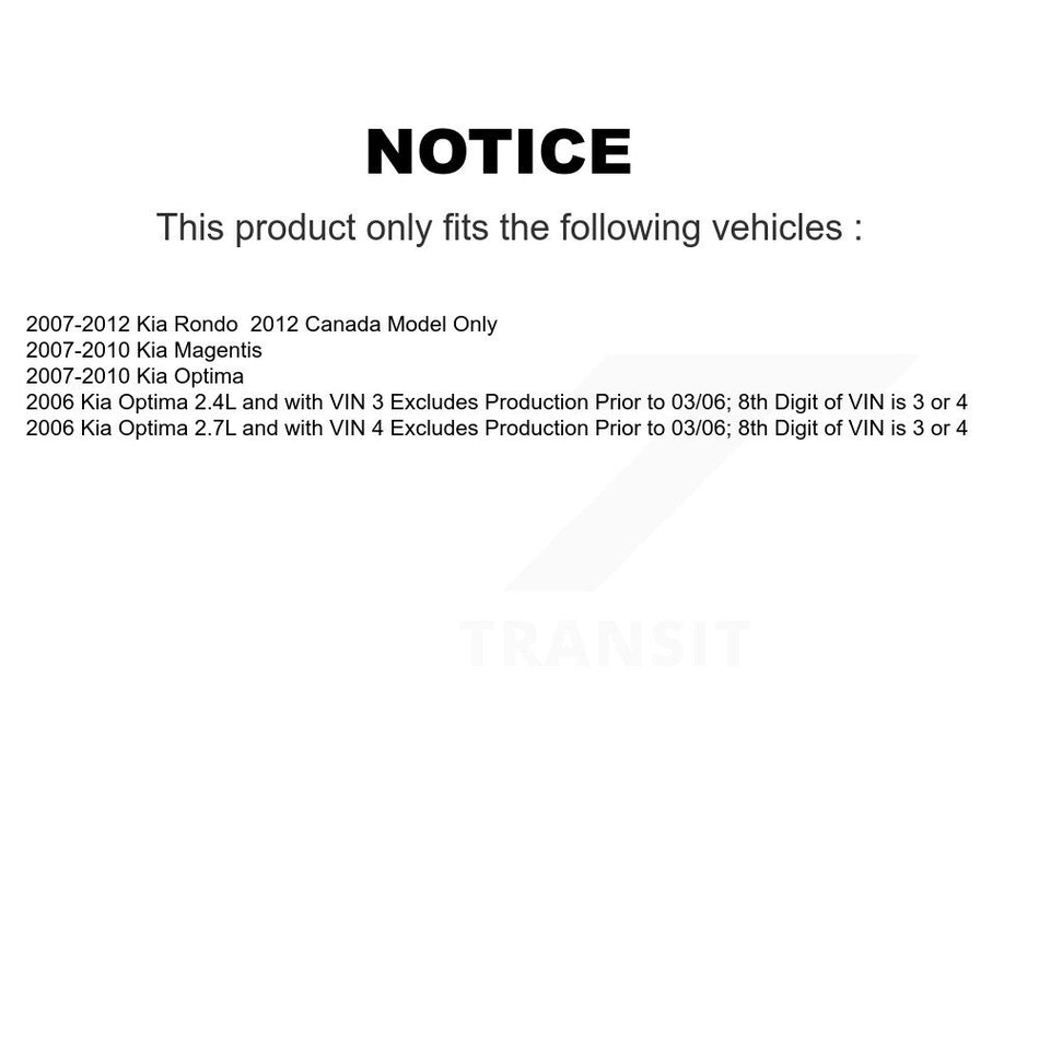Front Right Complete Shock Assembly And TOR Link Kit For Kia Rondo Optima Magentis KSS-105128