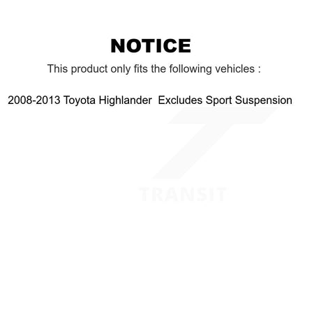 Front Right Shock Assembly & TOR Link Kit For Toyota Highlander Excludes Sport Suspension KSS-105137