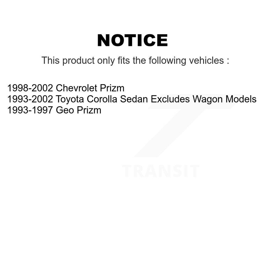 Rear Left Complete Shock Assembly And TQ Link Kit For Toyota Corolla Prizm Chevrolet Geo KSS-105313