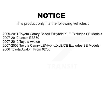 Rear Left Complete Shock Assembly And TQ Link Kit For Toyota Camry Lexus ES350 Avalon KSS-105333