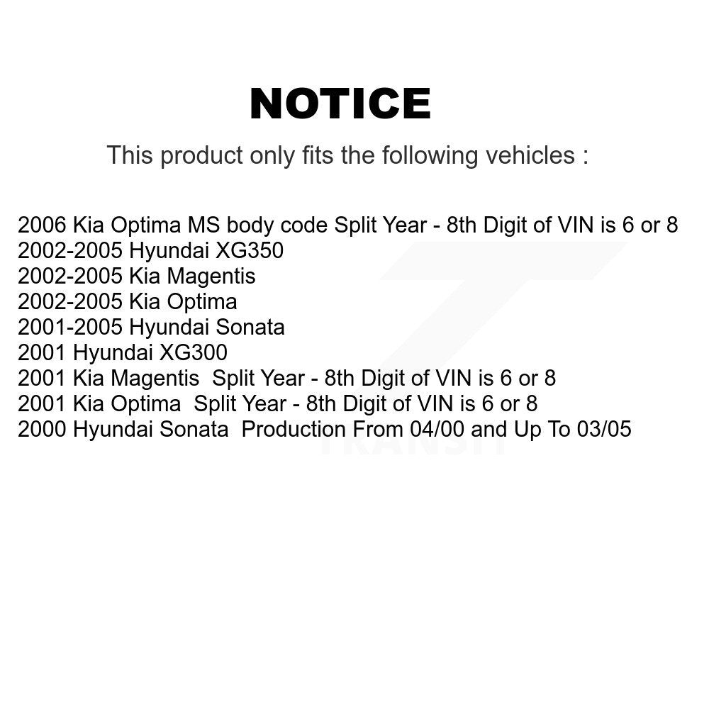 Rear Left Shock Assembly TOR Link Kit For Hyundai Sonata Kia Optima XG350 XG300 Magentis KSS-105466