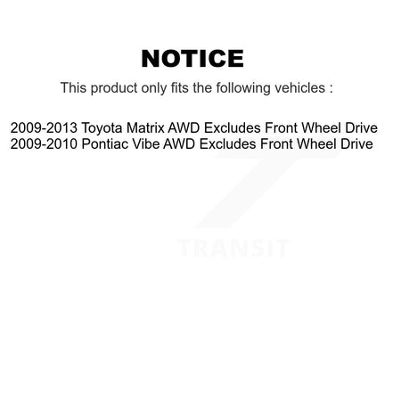 Rear Right Complete Shock Assembly And TQ Link Kit For Toyota Matrix Pontiac Vibe AWD KSS-105480