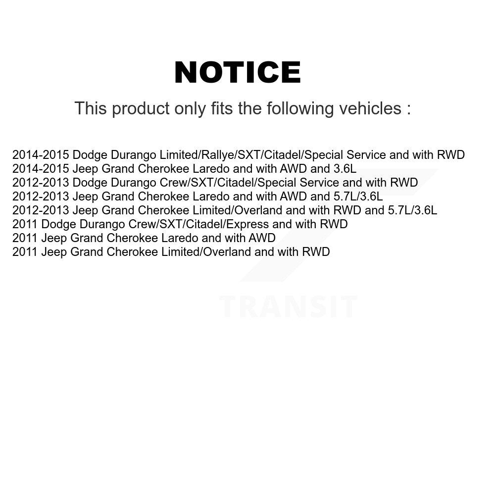 Front Right Complete Shock Assembly & TOR Link Kit For Jeep Grand Cherokee Dodge Durango KSS-105546