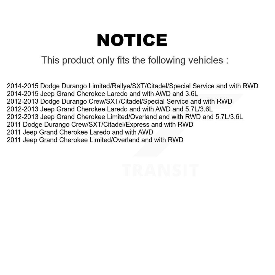 Front Right Complete Shock Assembly & TOR Link Kit For Jeep Grand Cherokee Dodge Durango KSS-105546