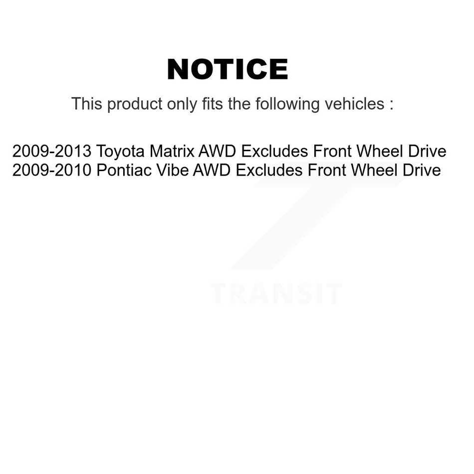 Rear Right Complete Shock Assembly And TOR Link Kit For Toyota Matrix Pontiac Vibe AWD KSS-105610