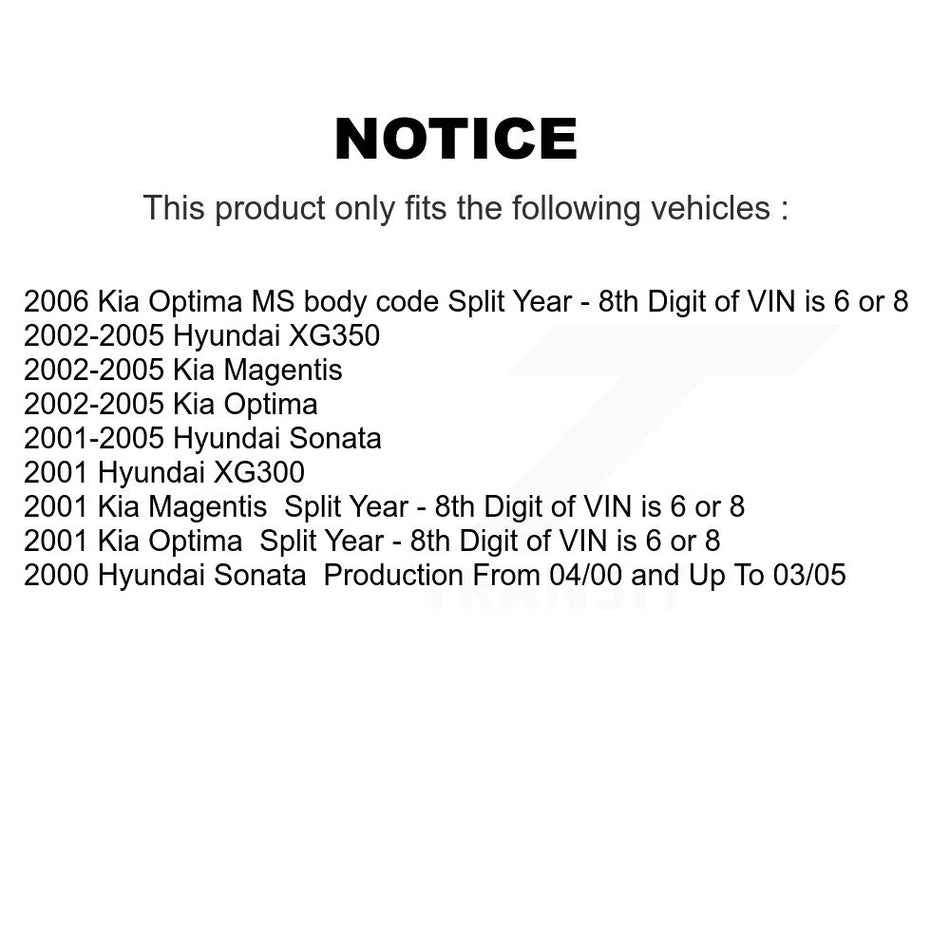 Rear Right Shock Assembly TOR Link Kit For Hyundai Sonata Kia Optima XG350 XG300 Magentis KSS-105630