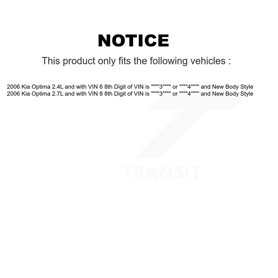 Front Strut TOR Link Kit For Kia Optima 8th Digit of VIN is "3" or "4" New Body Style KSS-106023