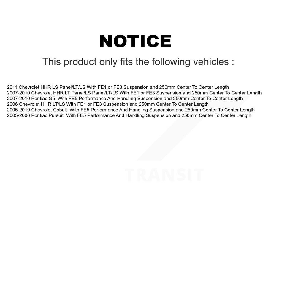 Front Strut And TQ Link Kit For Chevrolet Cobalt Pontiac G5 HHR Pursuit KSS-106308