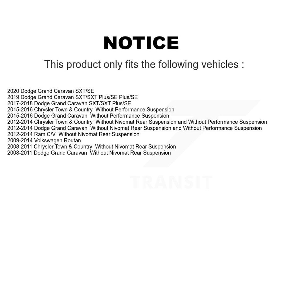Front Strut And TQ Link Kit For Dodge Grand Caravan Chrysler Town & Country Ram C/V KSS-106316