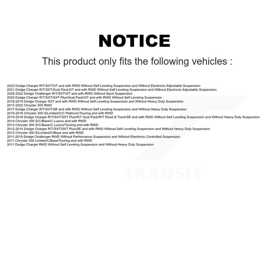 Front Strut And TOR Link Kit For Dodge Charger Chrysler 300 Challenger KSS-106488