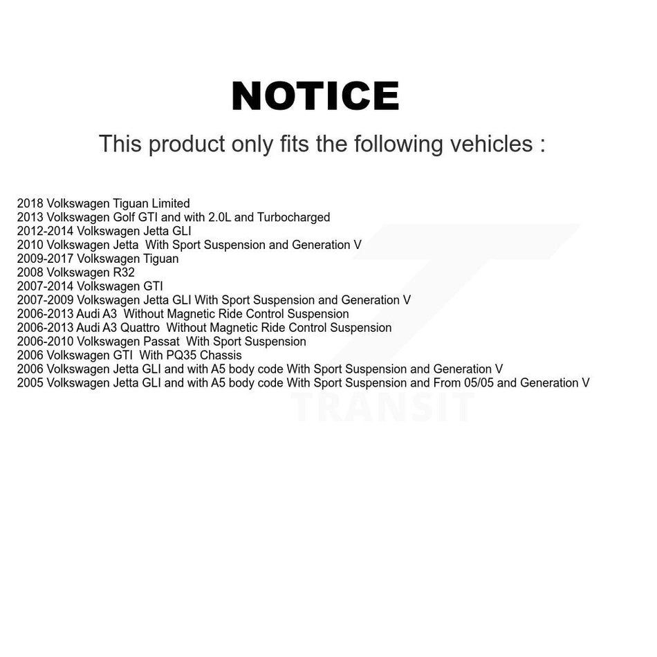 Front Strut TOR Link Kit For Volkswagen Jetta Tiguan GTI Audi Golf Passat A3 Quattro KSS-106507