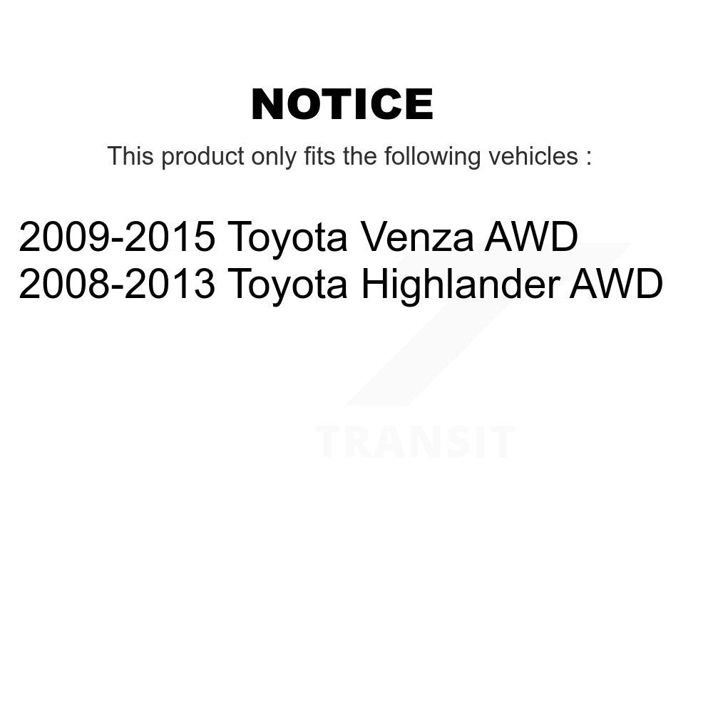 Rear Left Strut And TQ Link Kit For Toyota Venza Highlander AWD KSS-106563