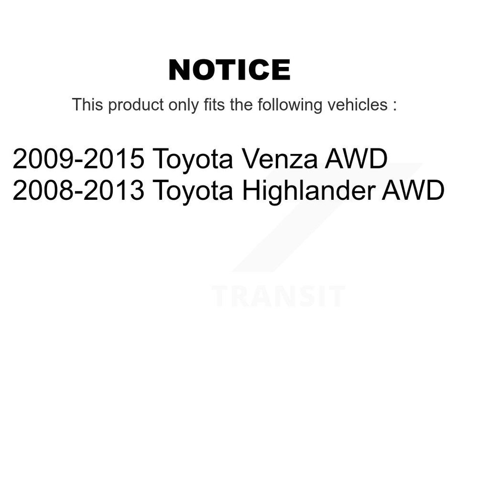 Rear Left Strut And TOR Link Kit For Toyota Venza Highlander AWD KSS-106583