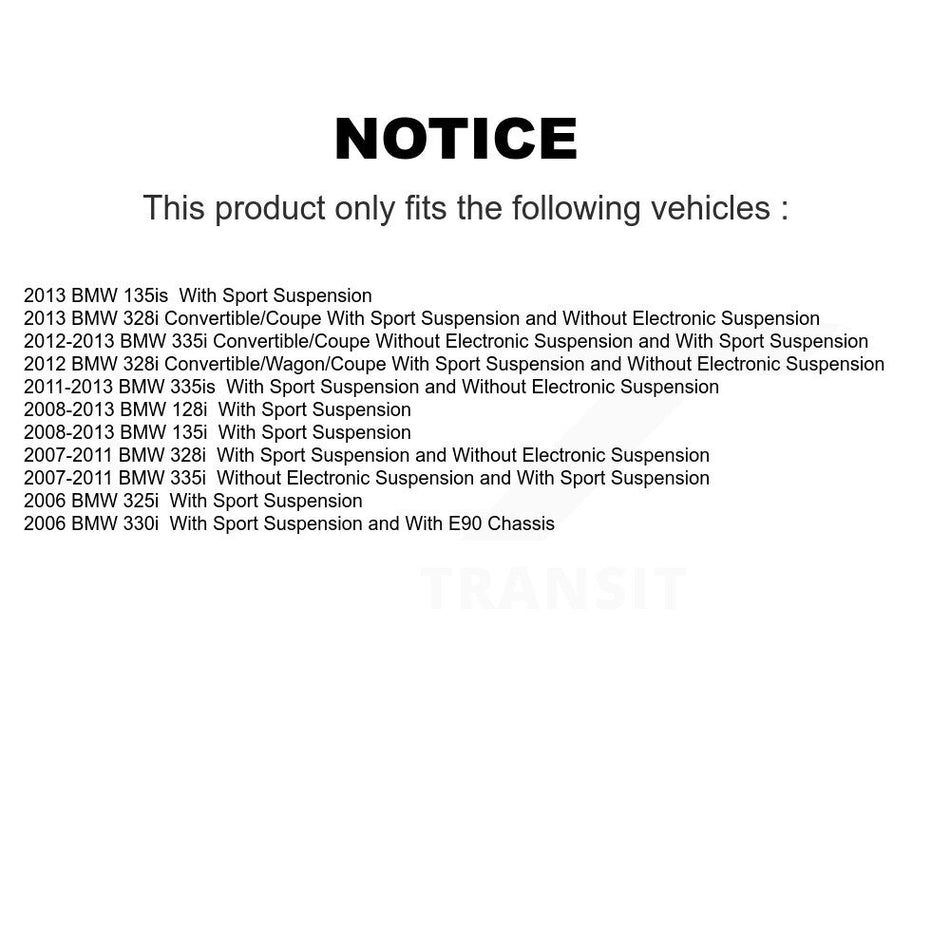 Front Strut And TOR Link Kit Mount (6Pc) For BMW 328i 335i 128i 135i 325i 330i KSS-106820