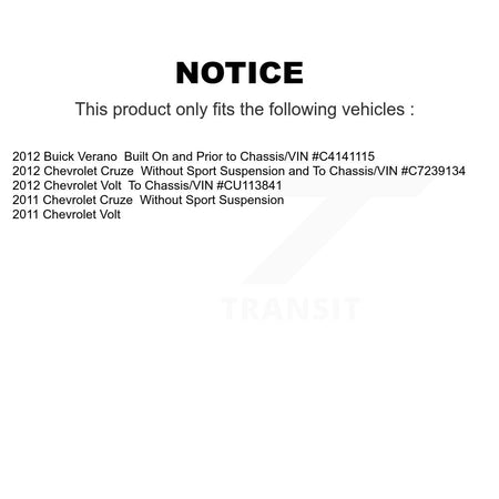 Front Strut And TOR Link Kit Mount For Chevrolet Cruze Buick Verano Volt KSS-106916
