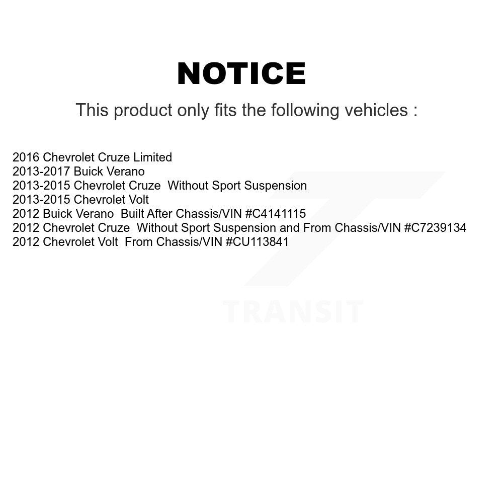 Front Strut & TOR Link Kit Mount For Chevrolet Cruze Buick Verano Limited Volt KSS-106917
