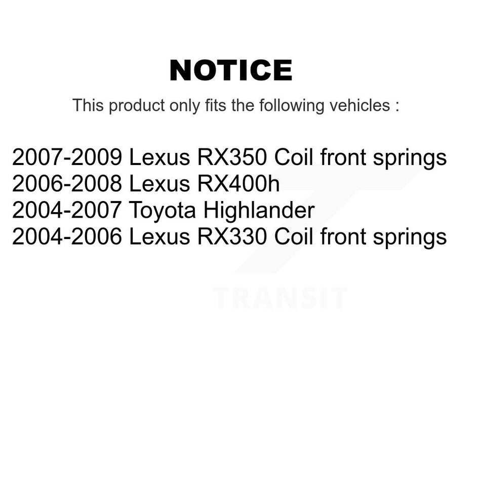 Front Strut & TOR Link Kit Mount For Lexus RX350 Toyota Highlander RX330 RX400h KSS-106928