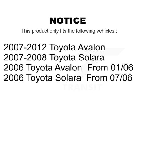 Front Right Strut TQ Link Kit And Mount For Toyota Avalon Solara KSS-107142