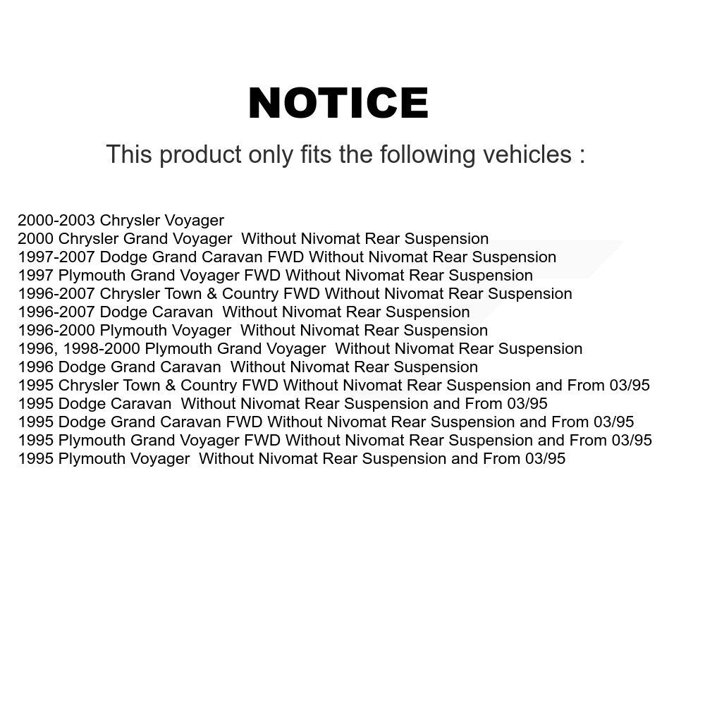 Rear Shock And TOR Link Kit For Dodge Grand Caravan Chrysler Town & Country Plymouth KSS-107410