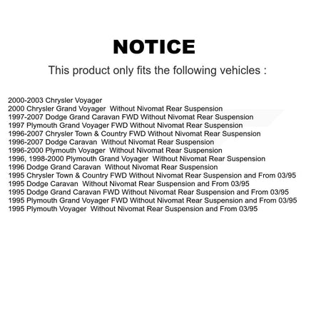 Rear Shock And TOR Link Kit For Dodge Grand Caravan Chrysler Town & Country Plymouth KSS-107410