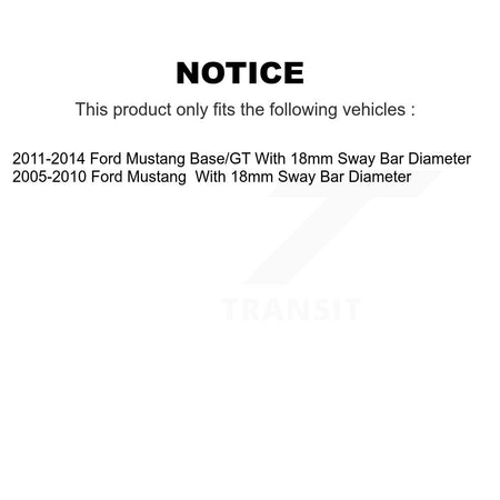 Rear Shock And TOR Link Kit For Ford Mustang With 18mm Sway Bar Diameter KSS-107421