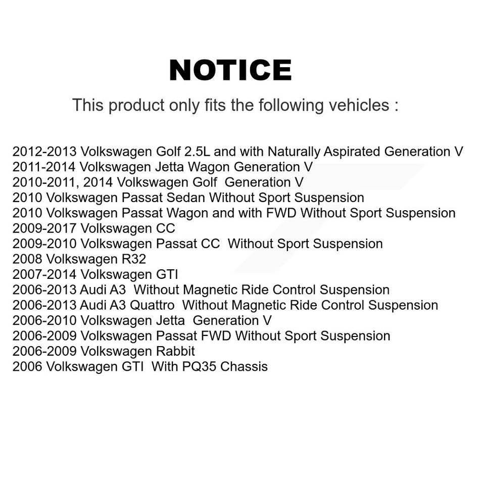 Rear Shock & TOR Link Kit For Volkswagen Jetta Golf Rabbit GTI Audi Passat CC A3 R32 KSS-107432