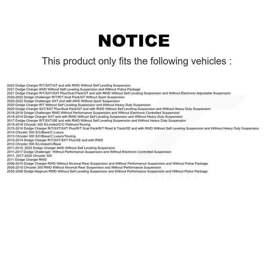 Rear Shock And TOR Link Kit For Dodge Chrysler 300 Charger Challenger Magnum KSS-107492