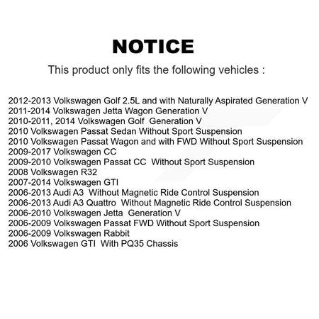 Rear Shock TQ Link Kit For Volkswagen Jetta Golf Rabbit GTI Audi Passat CC A3 Quattro KSS-107539