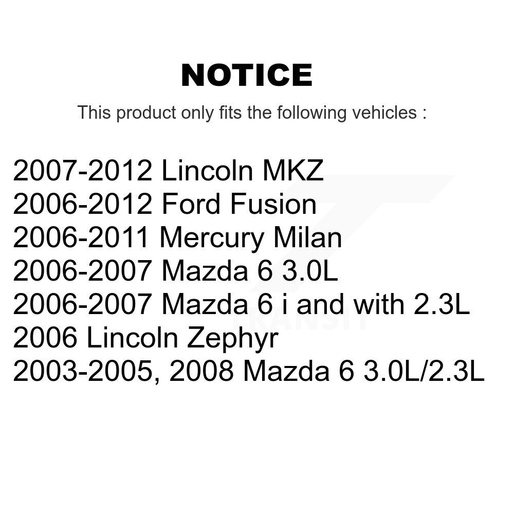 Rear Shock And TQ Link Kit For Ford Fusion Mazda 6 Lincoln MKZ Zephyr Mercury Milan KSS-107555