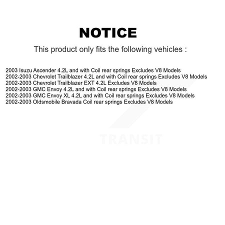 Front Rear Complete Strut Shock & TOR Bar Link Kit (8Pc) For GMC Chevrolet Envoy XL KSS-107666