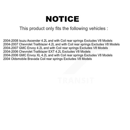 Front Rear Complete Strut Shock & TOR Bar Link Kit (8Pc) For Chevrolet GMC Envoy XL KSS-107667