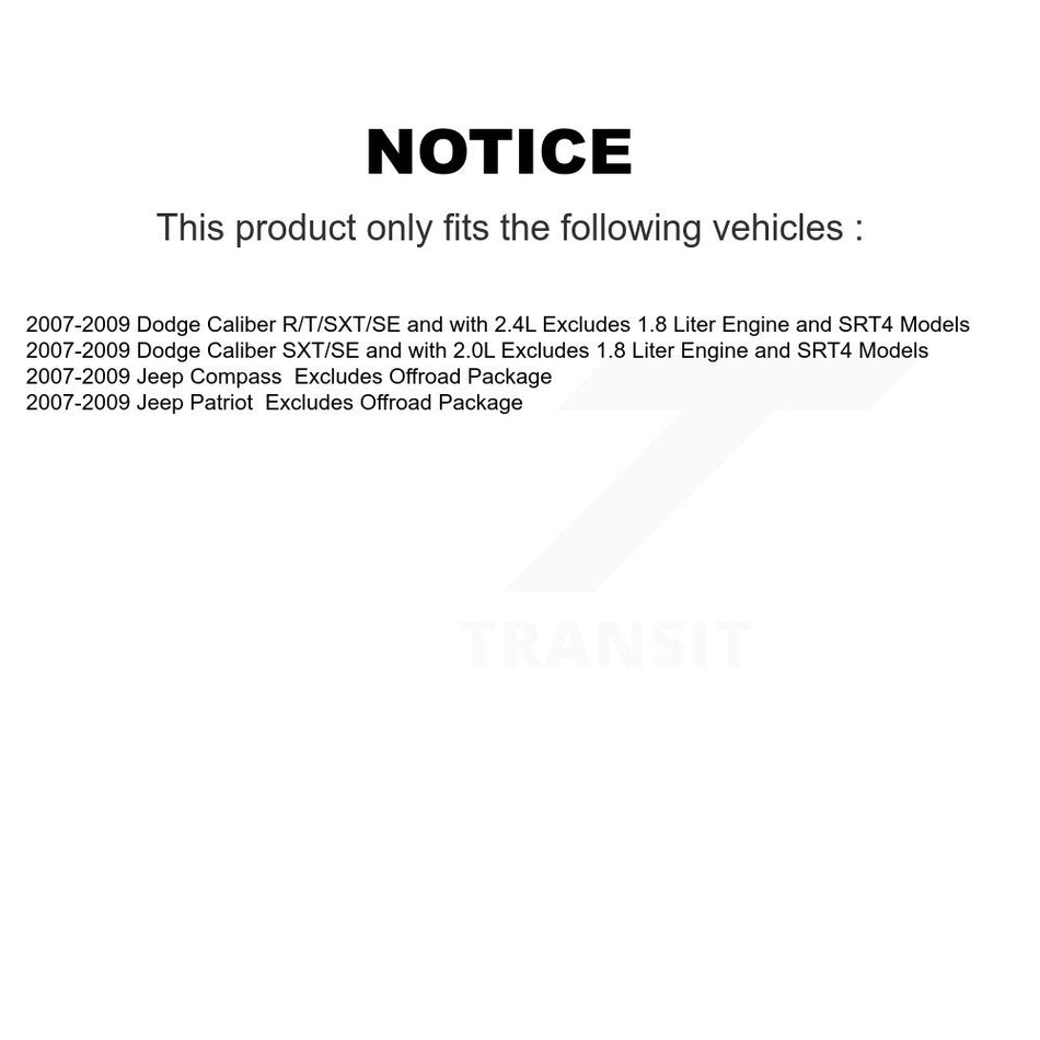 Front Rear Complete Strut & TQ sway Bar Link Kit (8Pc) For Jeep Dodge Caliber KSS-107733