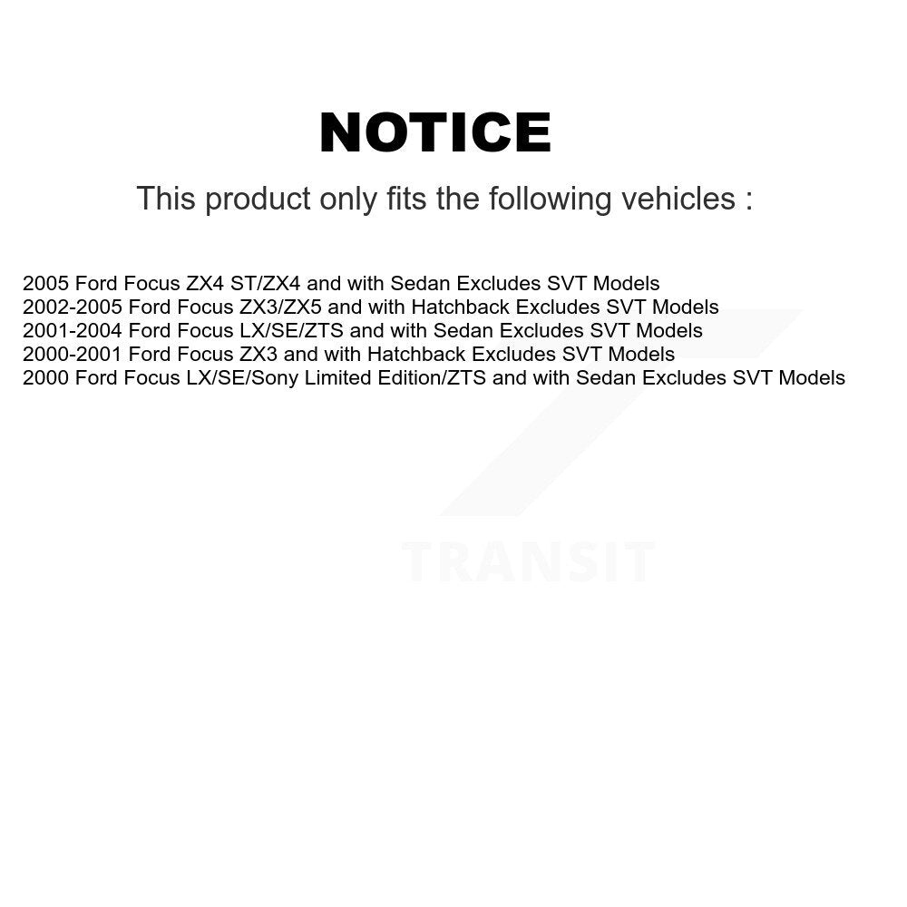 Front Rear Complete Suspension Strut Shock & TOR Bar Link Kit (8Pc) For Ford Focus KSS-107747